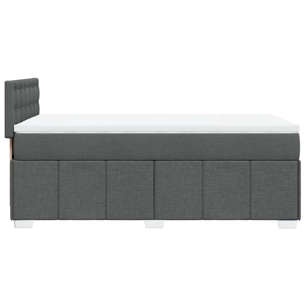 Letto singolo | Letto per adulti | Giroletto a Molle con Materasso Grigio Scuro 100x200 cm Tessuto