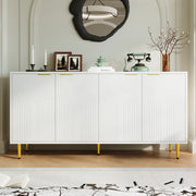 Credenza 4 ante 160x80x40 cm bianca con ripiani regolabili e cerniere soft-close