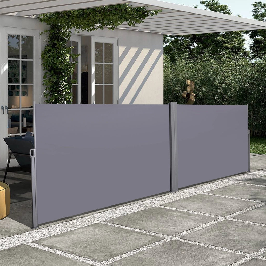 Tenda da sole laterale estensibile 3 m per balcone; terrazza e giardino; grigio scuro