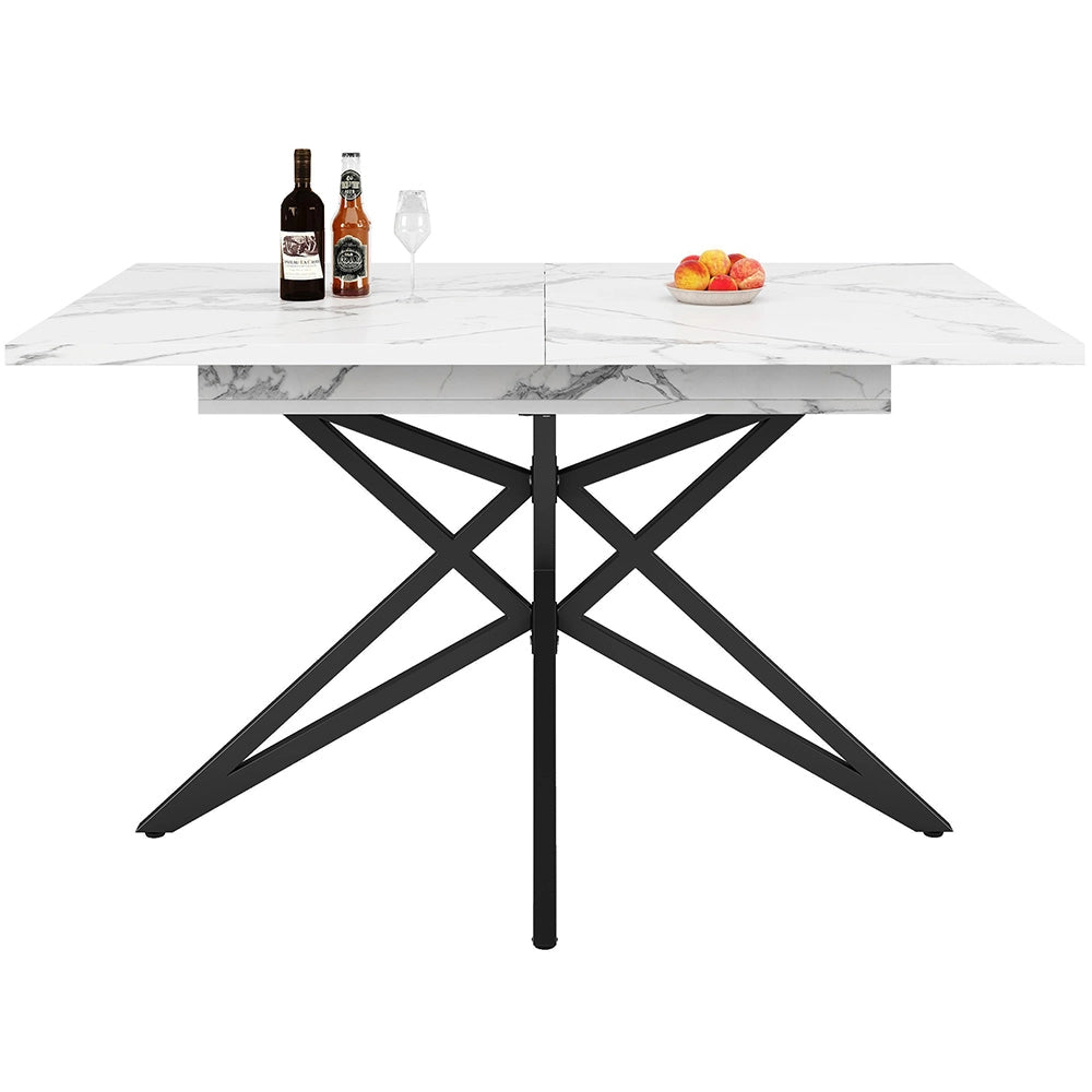 Tavolo allungabile - Xylo - 120-160x80cm noce/marmo gambe stella