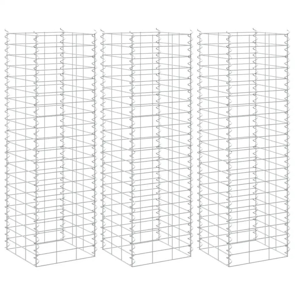 Fioriere Rialzate a Gabbione 3 pz 30x30x100 cm in Ferro cod mxl 54091