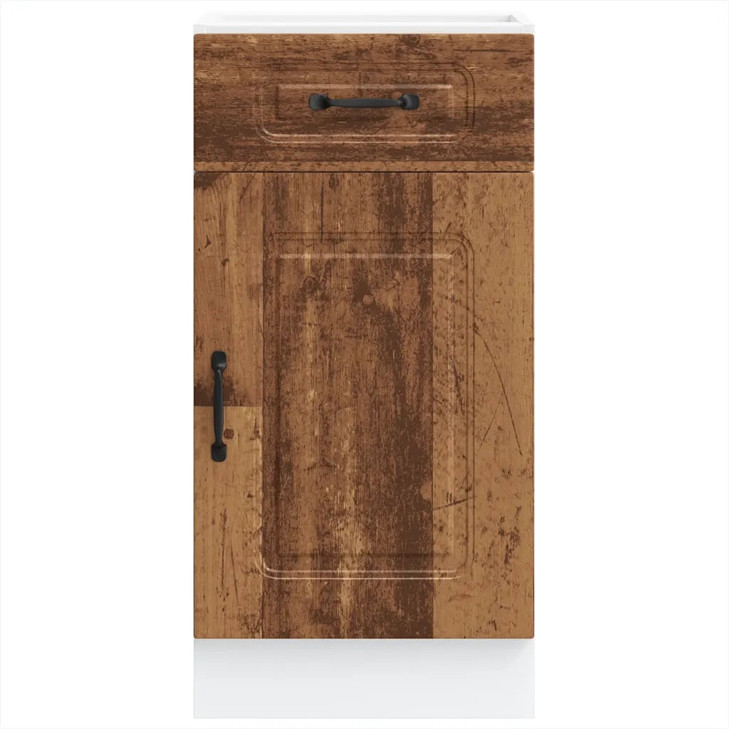 Mobile da cucina moderno con spazio di archiviazione ottimizzato 40 x 46 x 81,5 cm piedini regolabili legno composito finitura effetto legno anticato 02_0049898