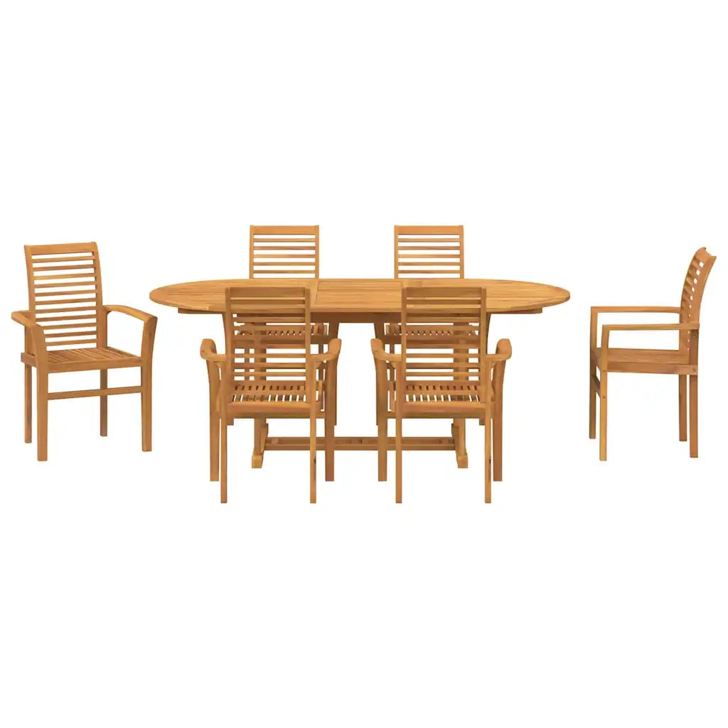 Set da Pranzo per Giardino 7 pcs Marrone Legno di teak solido 3383943