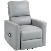 Poltrona Alzapersona Reclinabile 1 Motore con 8 Punti Massaggio 79x89x104 cm Riscaldamento e Telecomando Grigio Chiaro