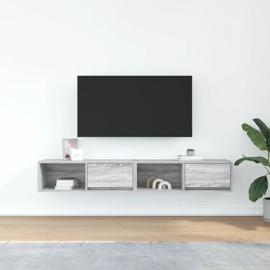 Mobili TV 2pz Grigio Sonoma 80x31x25,5 cm Legno Multistrato 861465