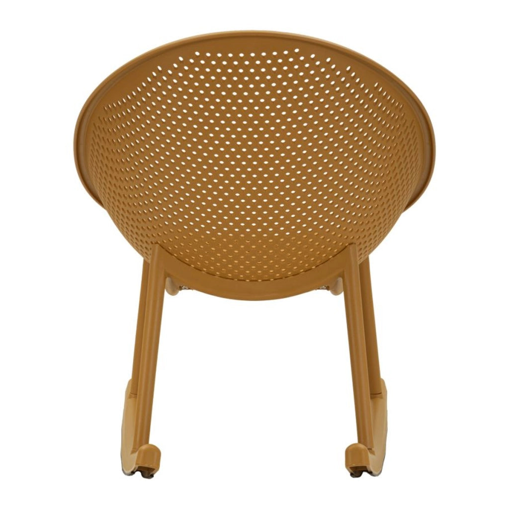 Set di 2 Sedie a Dondolo VKH1086, Giallo, Plastica, 66x88x80 cm