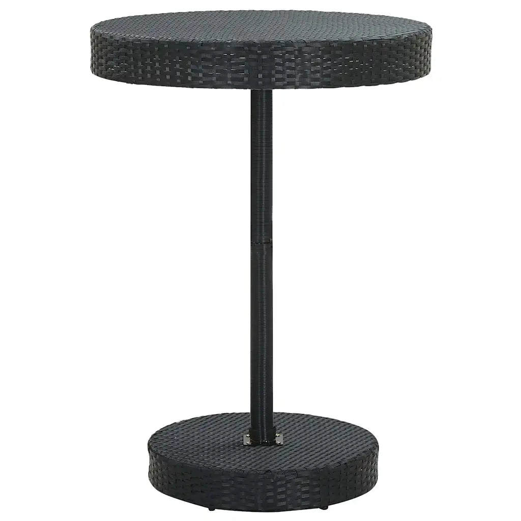 Set Bar Giardino 5 pz | Set Salotto da Giardino Nero Polyrattan e Legno Massello Acacia