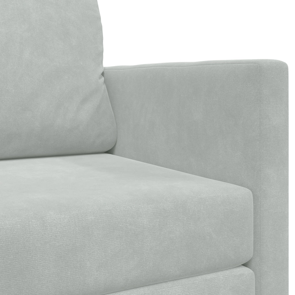 Divano Letto a Terra 2-in-1 Grigio Chiaro 124x204x61 cm Velvet