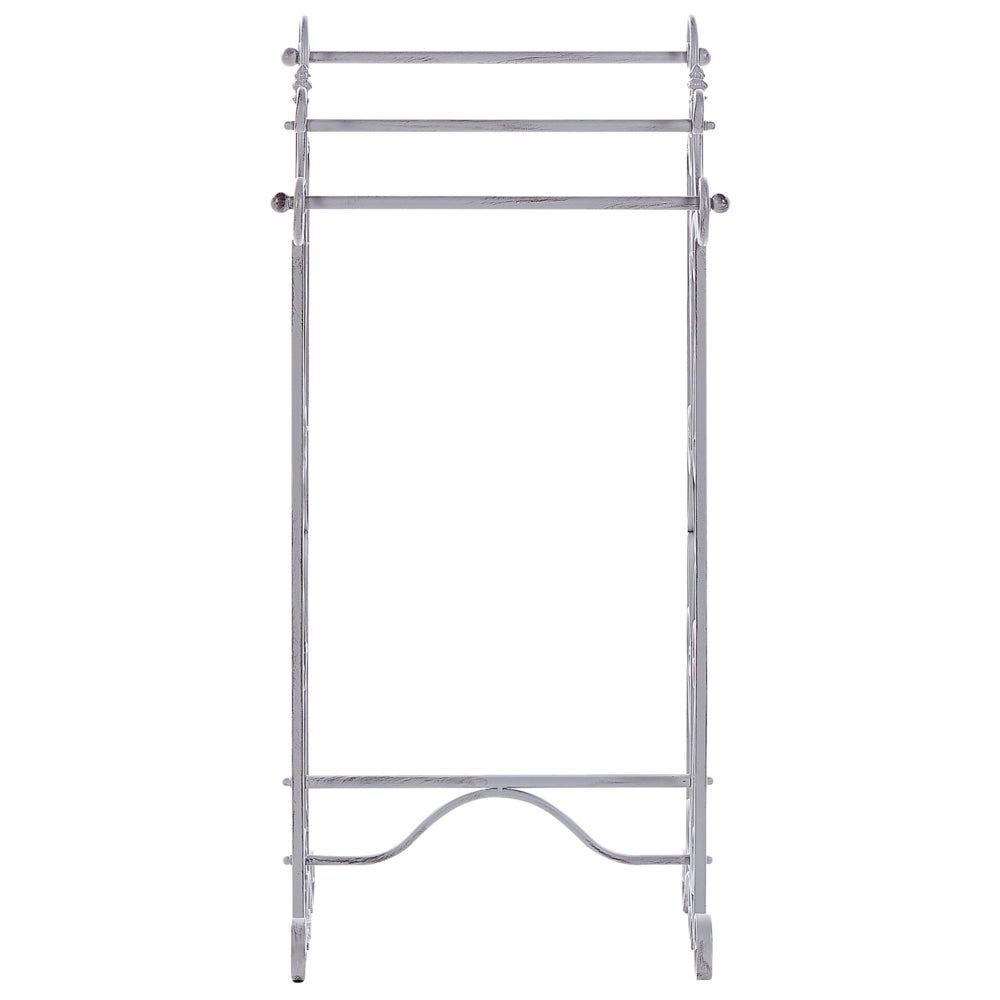 Portasciugamani bianco volutamente afflitto dall'aspetto antico autoportante rack bagno classico vintage
