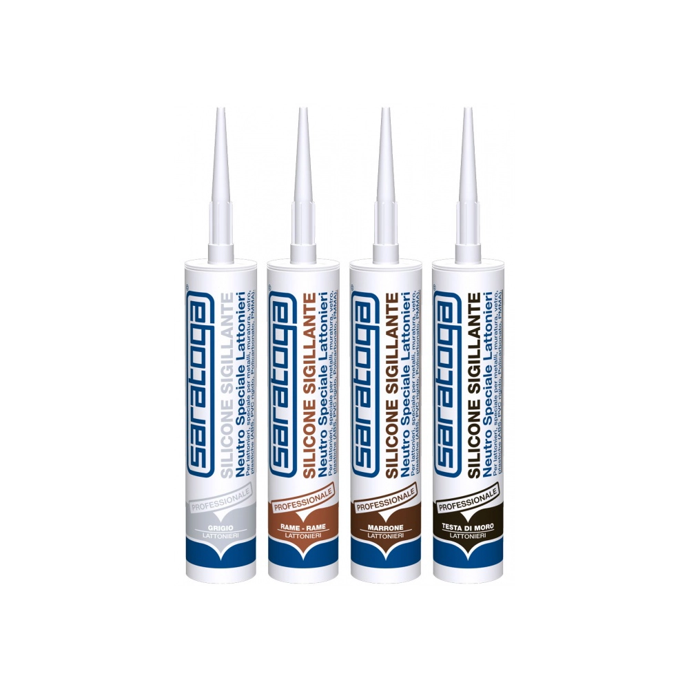 Saratoga 390gr silicone neutro testa di moro tm per lattonieri linea professionale