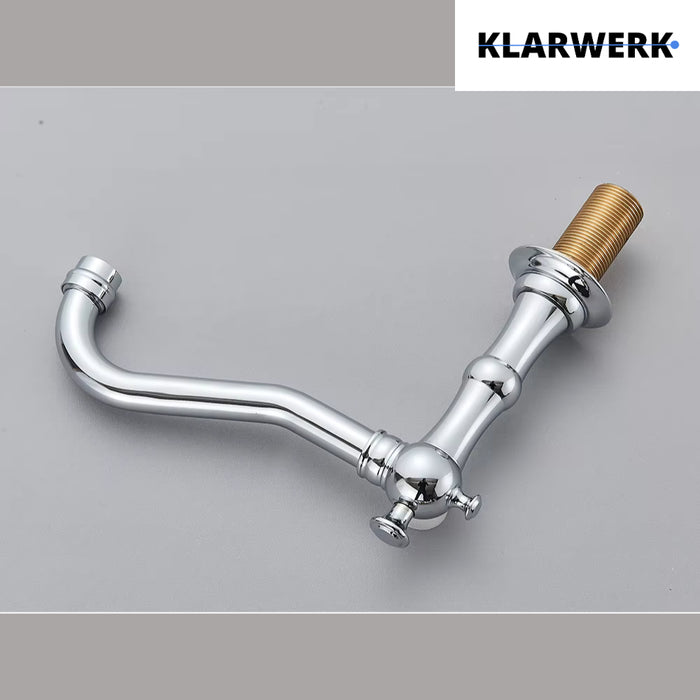 JULIAN | Rubinetto da bagno vintage a 3 fori cromo lucido Lavello in acciaio inossidabile retrò premium | Antico miscelatore 2 maniglie argento