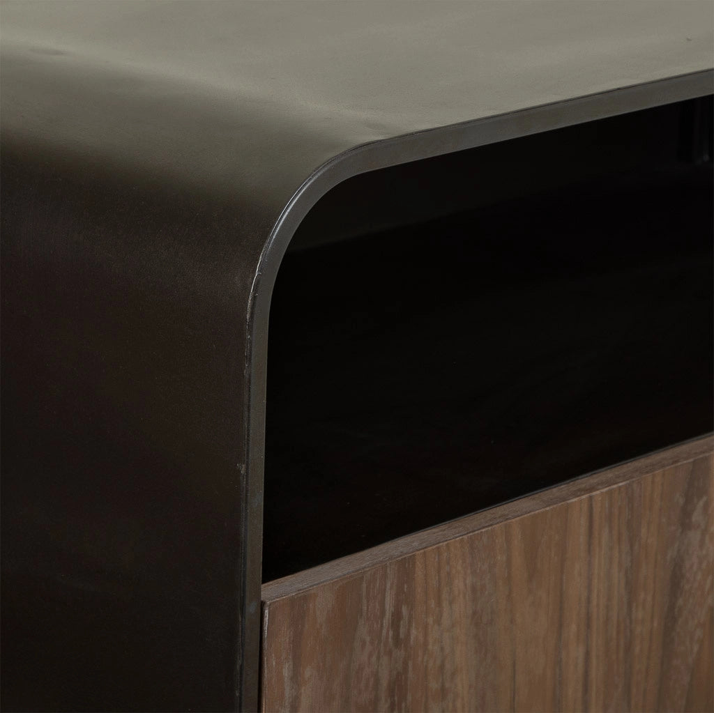 Credenza in legno e metallo nero 90x44x80,5h cm