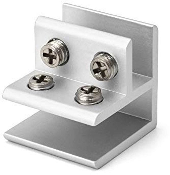 Supporto per Vetro a 90 Gradi in Alluminio - 4 Pezzi - Adatto per Diametro 9-12 mm - Duraturo - Supporto per Vetro