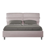 Letto matrimoniale contenitore imbottito 160x210 microfibra glicine Nandy