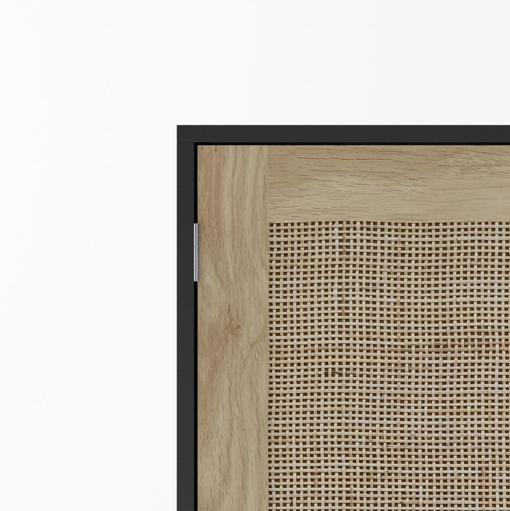 Mobile contenitore ULEVR 80x40x88 cm con 2 ante magnetiche e 2 vani aperti, nero