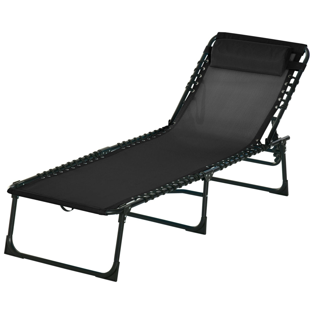 Lettino da giardino pieghevole ¨C zephmum ¨C nero metallo 189x58x30