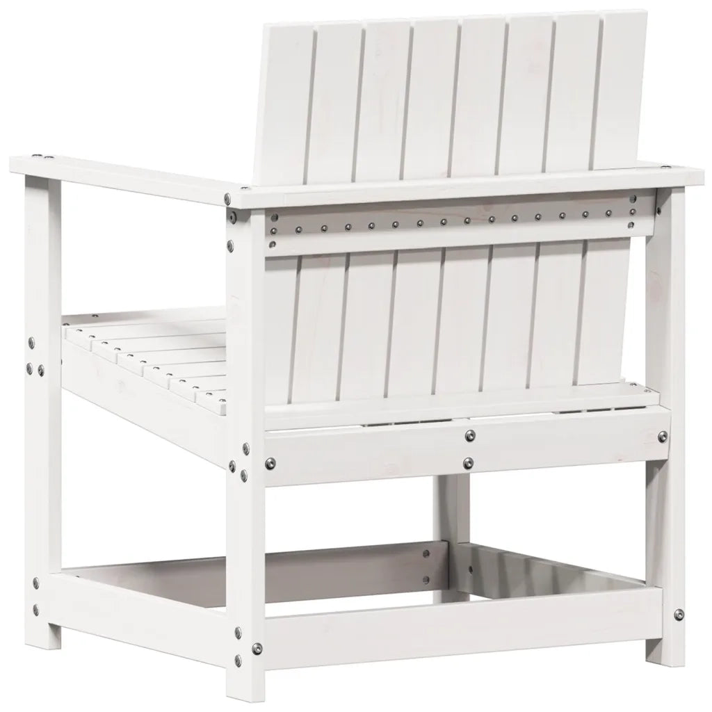 Sedia da patio-Sedia da Giardino Bianca 62x56x77 cm in Legno Massello di Pino