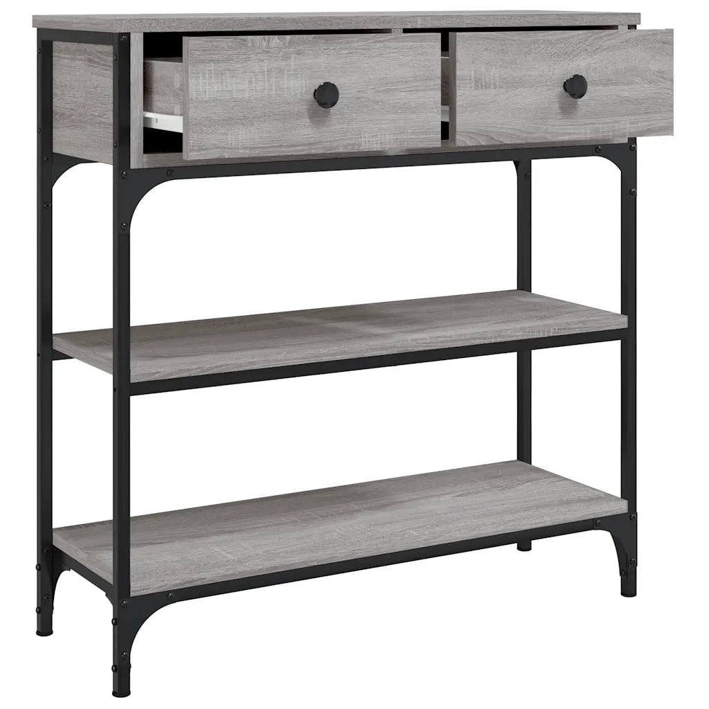 Tavolino Consolle-Tavolino da soggiorno-Tavolino da Salotto Grigio Sonoma 72,5x25x75 cm Legno Multistrato