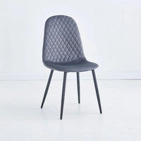 Set 4 Sedie imbottite velluto grigio Bretta con schienale trapuntato