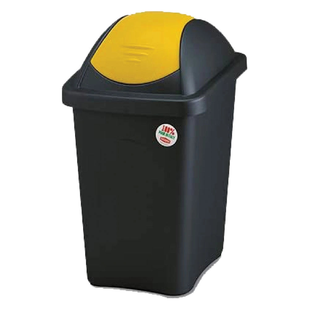 BIDONE IMMONDIZIA 'MULTIPAT' Lt. 60 - cm 39 x 39 x h.68 - nero/bianco  - STEFANPLAST