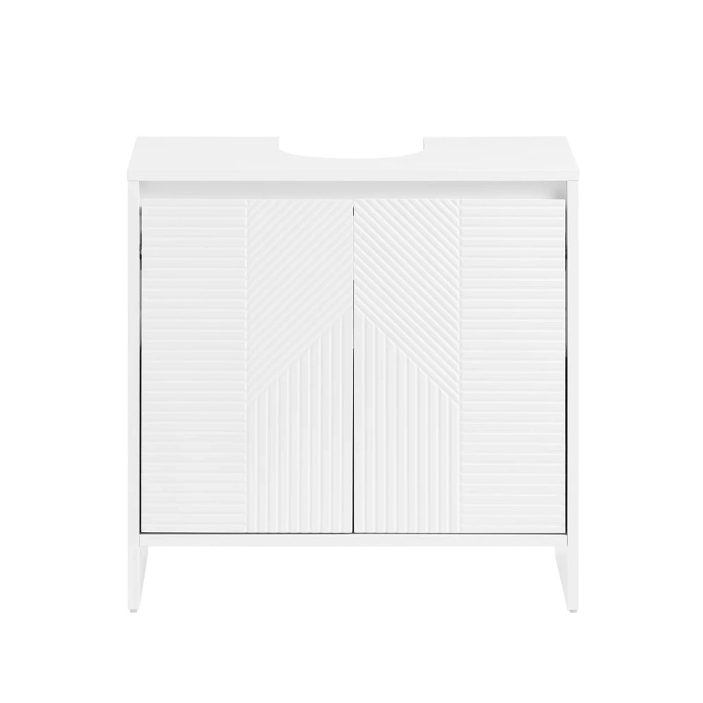 Mobile sottolavabo Mobile bagno con 2 ante e 2 ripiani Armadietto bagno L60 x P30 x A61 cm Bianco BZR157-W