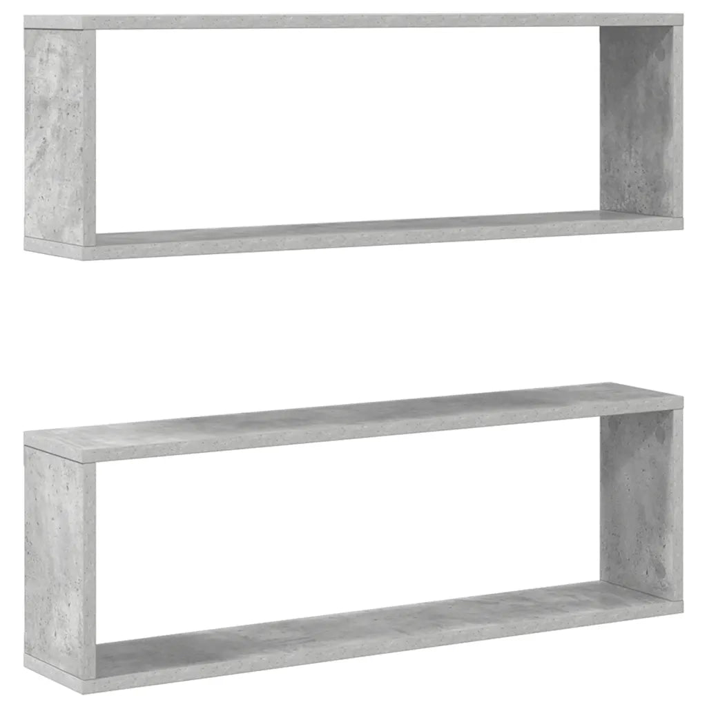 Mensole a Cubo 2 pz Grigio Cemento 80x15x26,5 cm in Truciolato cod mxl 52937