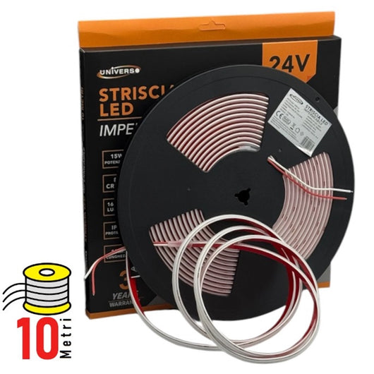 Trade Shop - Striscia Led Smd 2025 M0nocolore 280led/mt Dc 24v Subacquea Ip68 Bobina 10mt 3528-es24v - -bianco Freddo      -