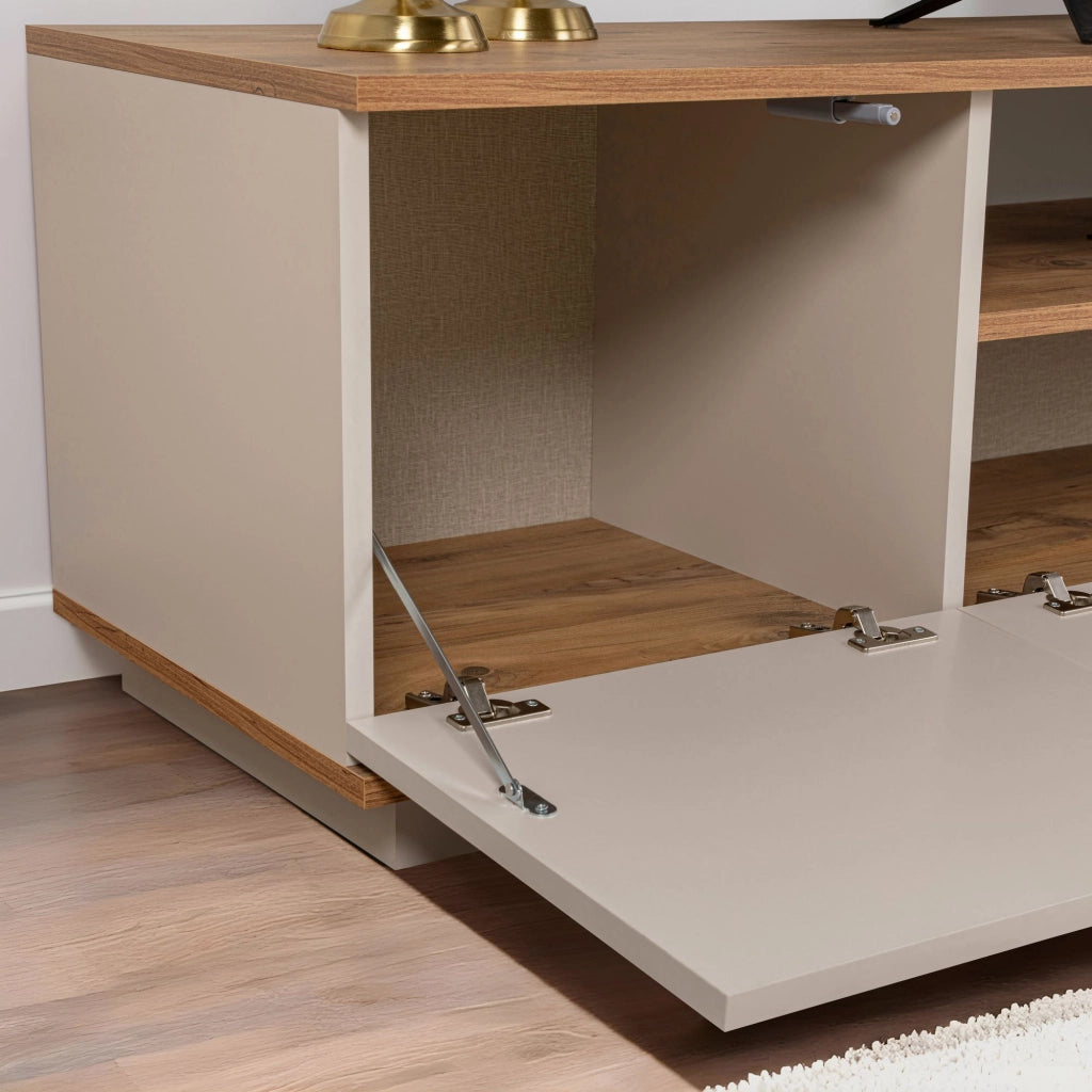 Porta TV in legno "Veramont" - 180 x 44 x 44 cm - Crema