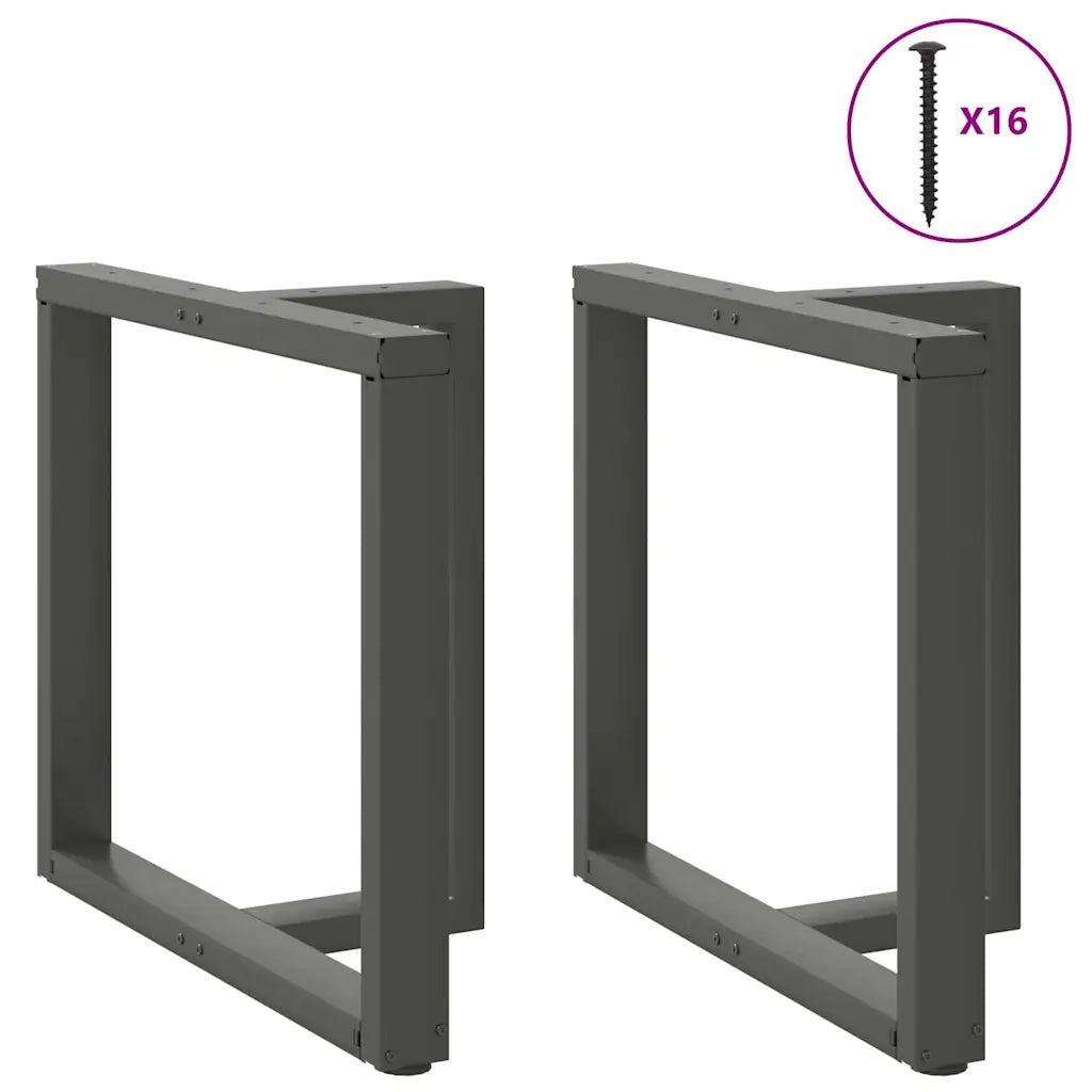 Gambe per tavolo da pranzo a forma di T 2 pz Antracite 80x35x(72-73) cm Acciaio 4013062
