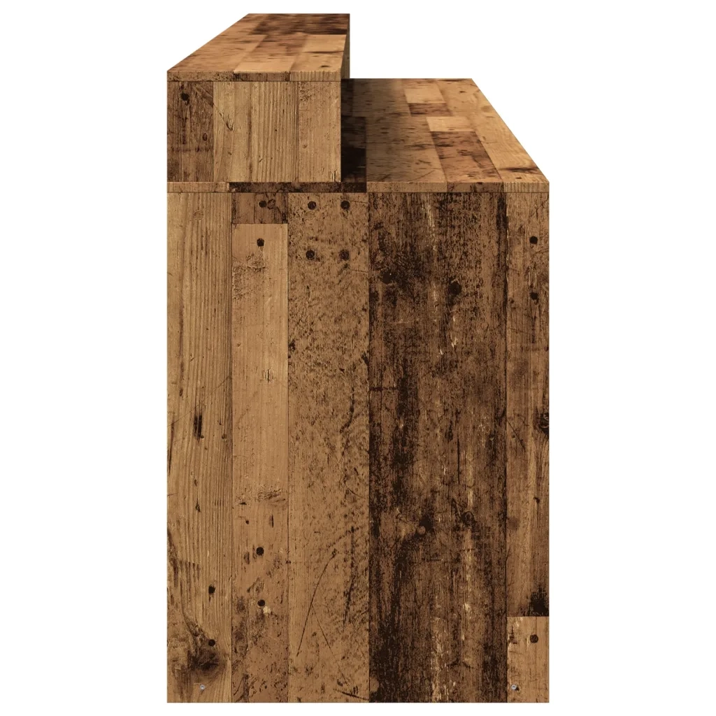 Scrivania con Luci LED Legno Antico 200x55x91 cm in Truciolato