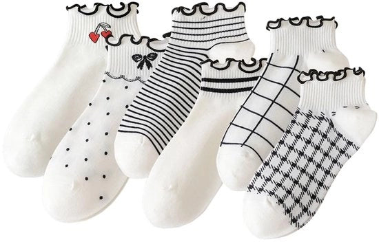 6 Paia di Calze per Bambina con Ruches - Respiranti e Comfortevoli