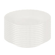 SET DI 12 PIATTI FONDI PRIMA IN VETRO TEMPERATO BIANCO DA 23 CM