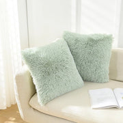 Set di 2 coprisedili, piuma decorativa, cuscino morbido, cuscino plaid, cuscino morbido per divano, 40 x 40 cm, verde smeraldo