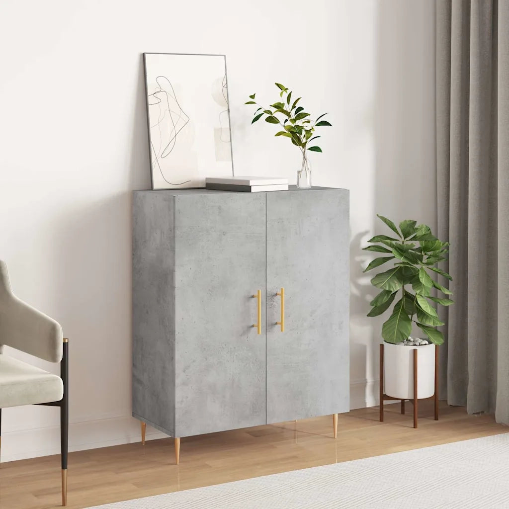 Credenza | Madia | Buffet da pranzo | Armadio da pranzo Grigio Cemento 69,5x34x90 cm in Legno Multistrato