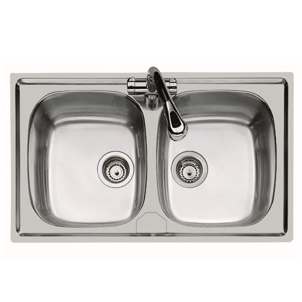 Lavello inox 2 v 86x50 incasso
