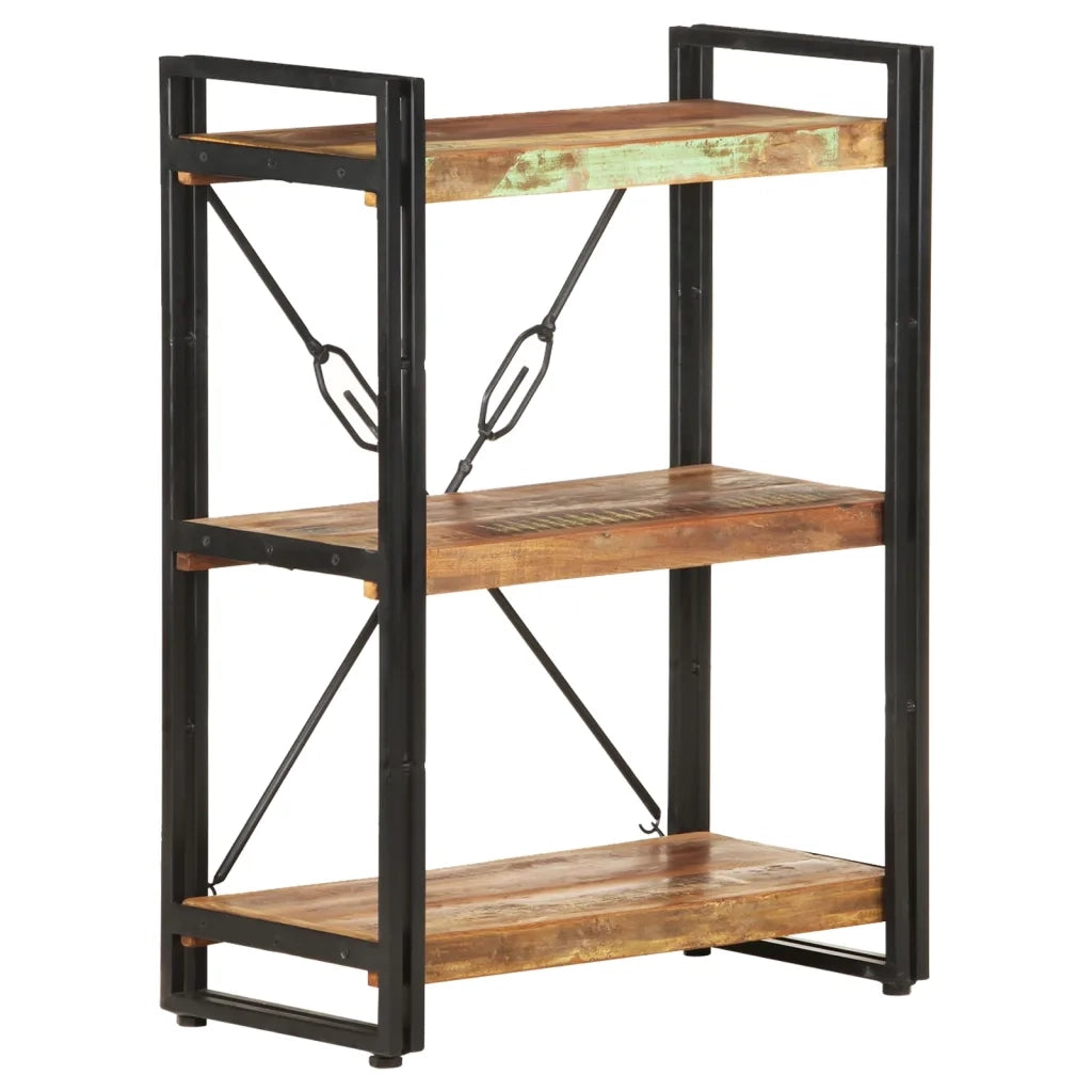 Libreria a 3 Ripiani 60x30x80 cm in Massello di Recupero cod mxl 33759