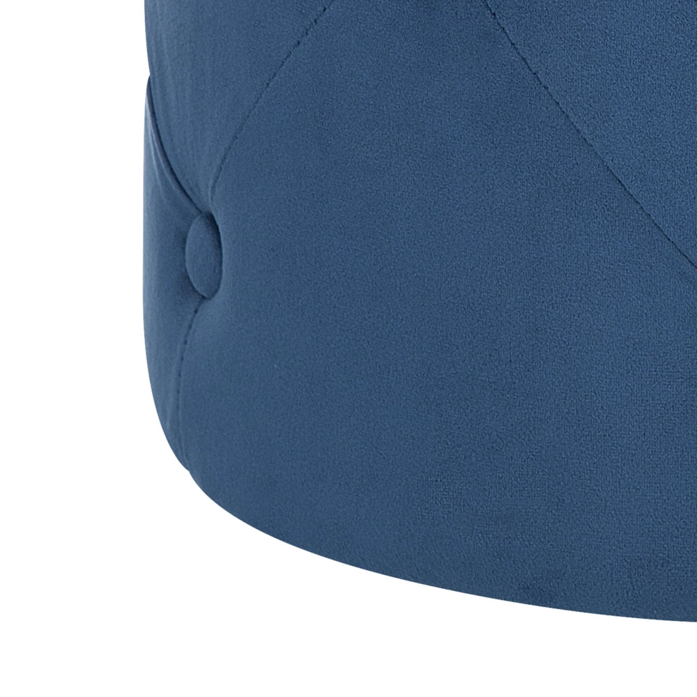 Pouf ottomana rotondo trapuntato blu navy Pouf trapuntato Chesterfield