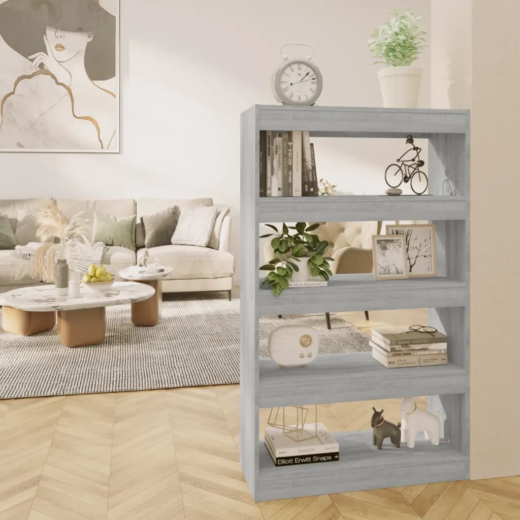 Libreria/Divisorio Grigio Sonoma 80x30x135 cm in Truciolato 813621