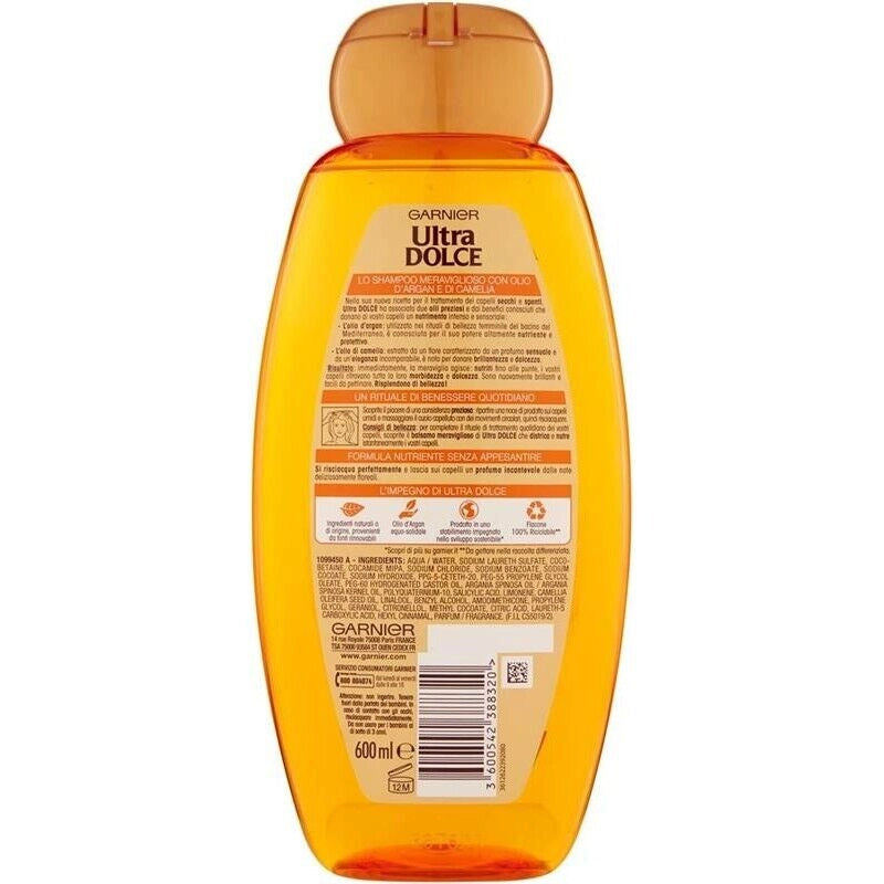 ULTRA DOLCE SHAMPOO CAPELLI 600ML MERAVIGLIOSO OLIO D'ARGAN E DI CAMELIA