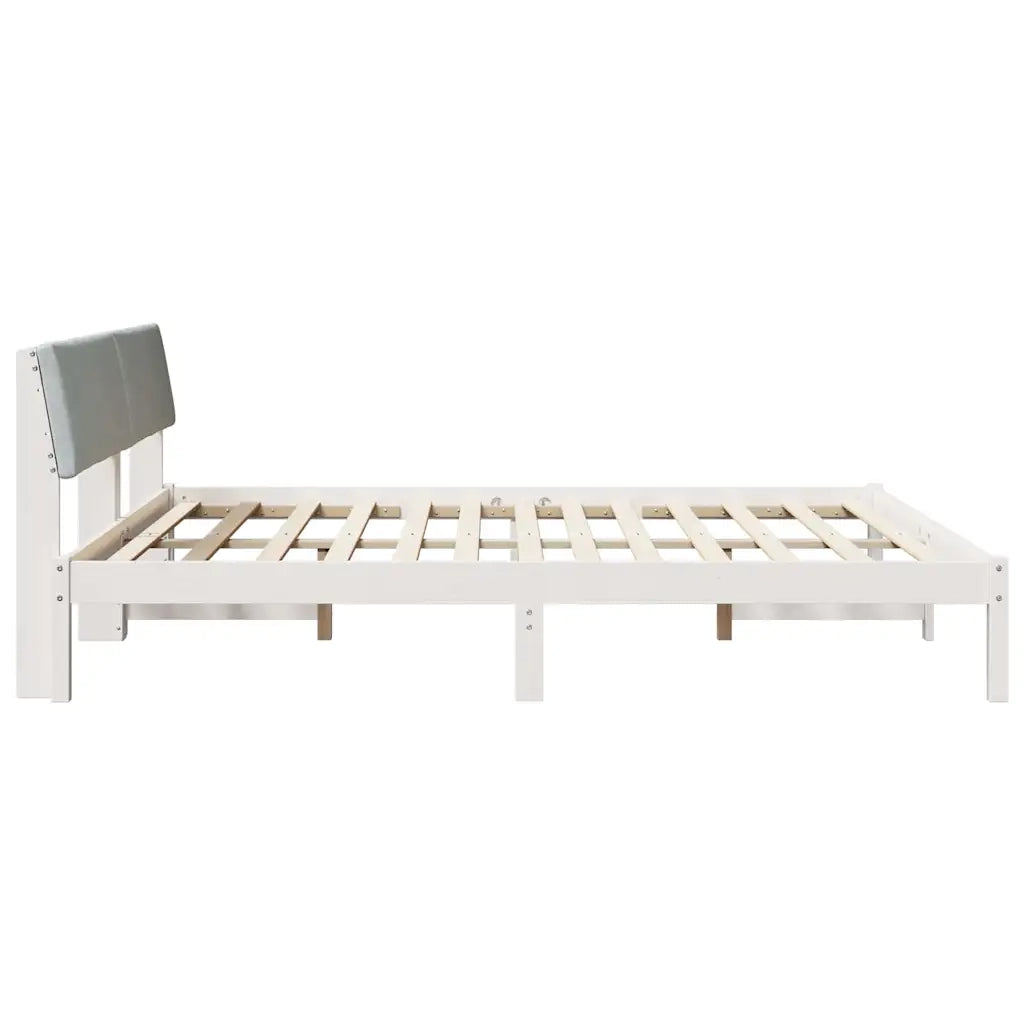 Struttura del letto-Giroletto-Rete del Letto Bianco e grigio chiaro 180 x 200 cm 885792