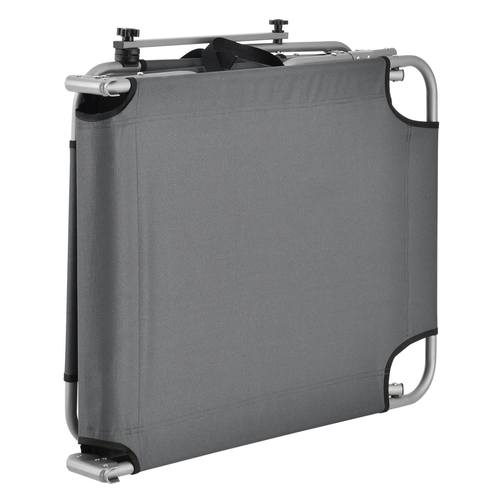 Set di 2 Lettini Prendisole Argozelo Pieghevoli con Tettuccio Parasole Regolabile - Grigio Scuro casa.pro