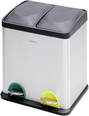 Scatola a Passo con 2 Comparti e 2 Tubi per Cavi - Acciaio Inox Grigio