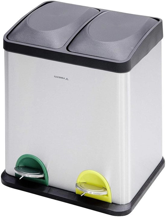 Scatola a Passo con 2 Comparti e 2 Tubi per Cavi - Acciaio Inox Grigio