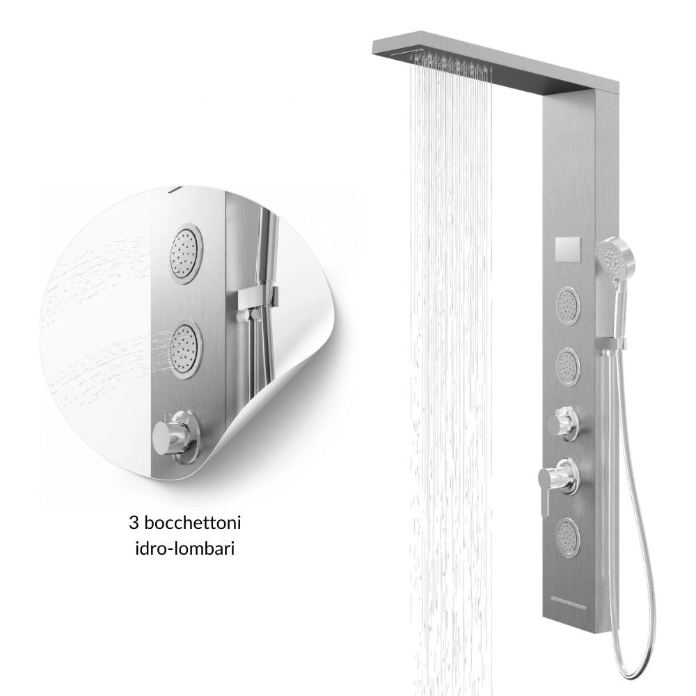 Colonna pannello doccia shine-1 cromo 4 funzioni luce display temperatura cromo