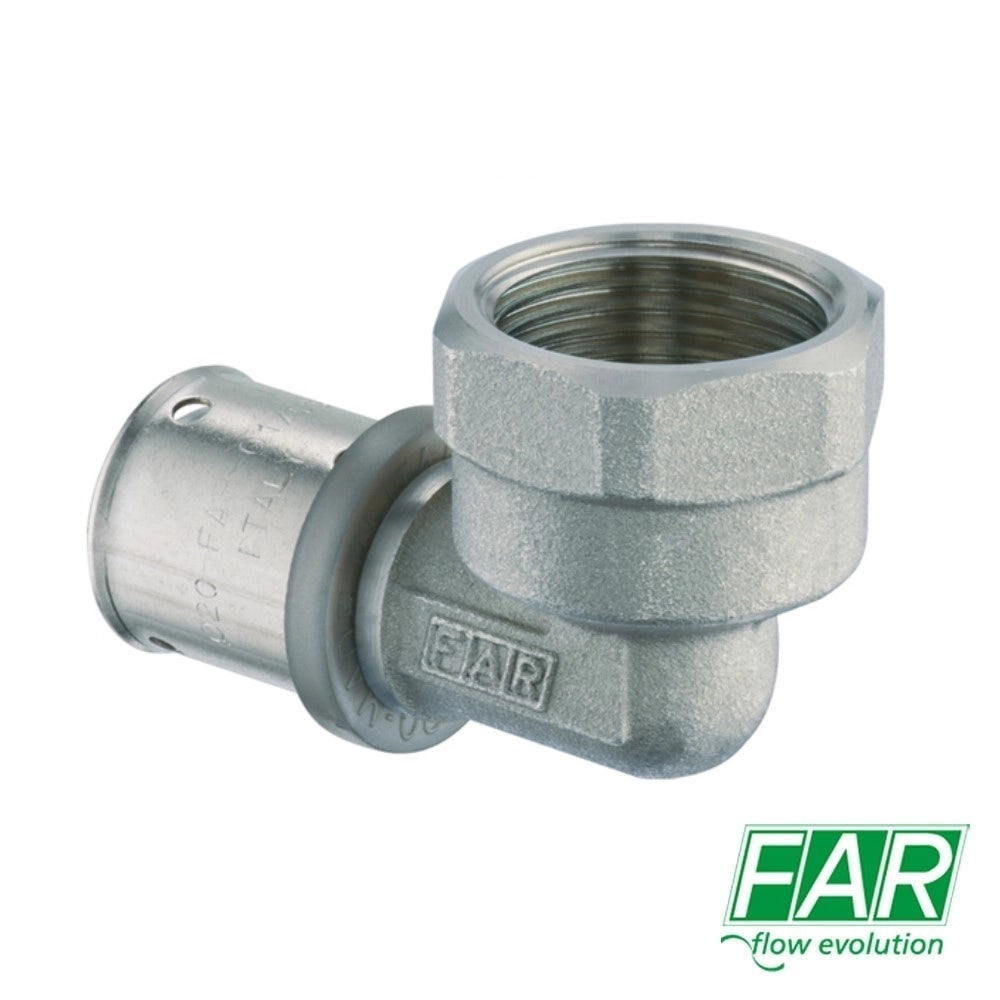 Raccordo Gomito 2 Uscite 1" Femmina D.32x3 mm FAR 5905 Per Multistrato