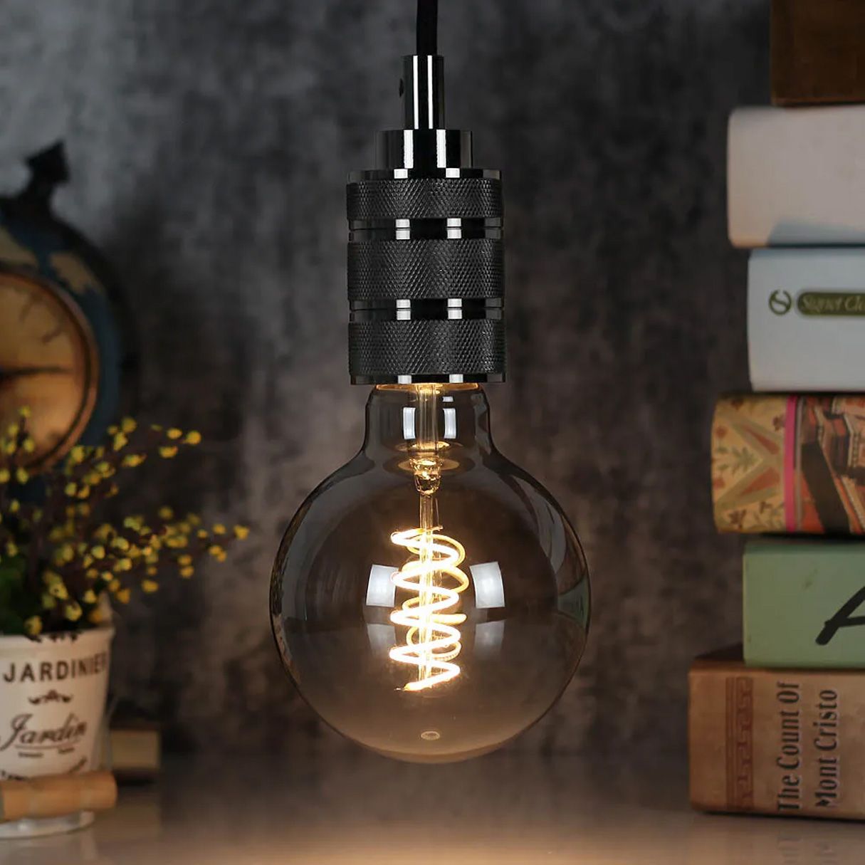 Lampada Da Soffitto Pensile Montatura Nero Chrome APP342-1CP