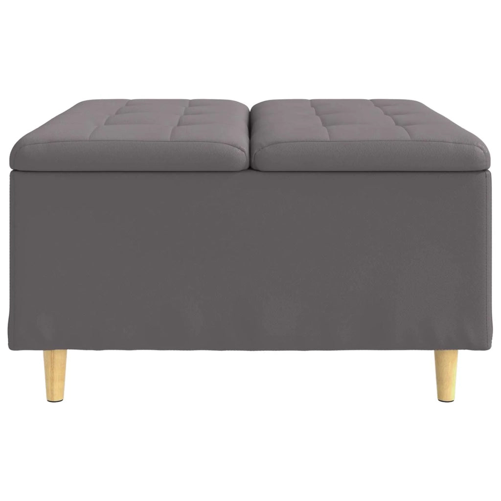 Pouf contenitore Grigio 80 x 80 x 45 cm Pelle sintetica