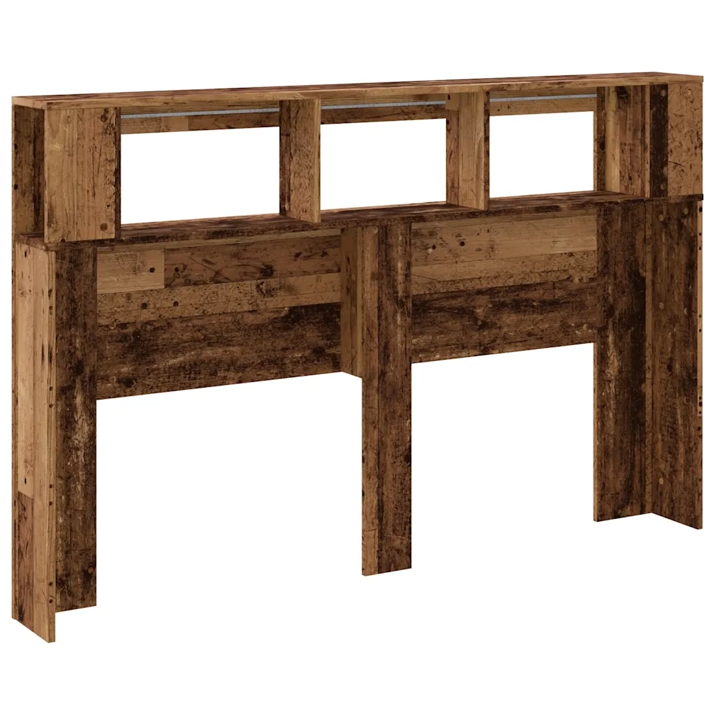 Testiera LED Legno Antico 160x18,5x103,5 cm Legno Multistrato