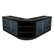Set Bancone Nero Apollo LED K1500 LM60 con Vetrina Espositiva 3 Ripiani