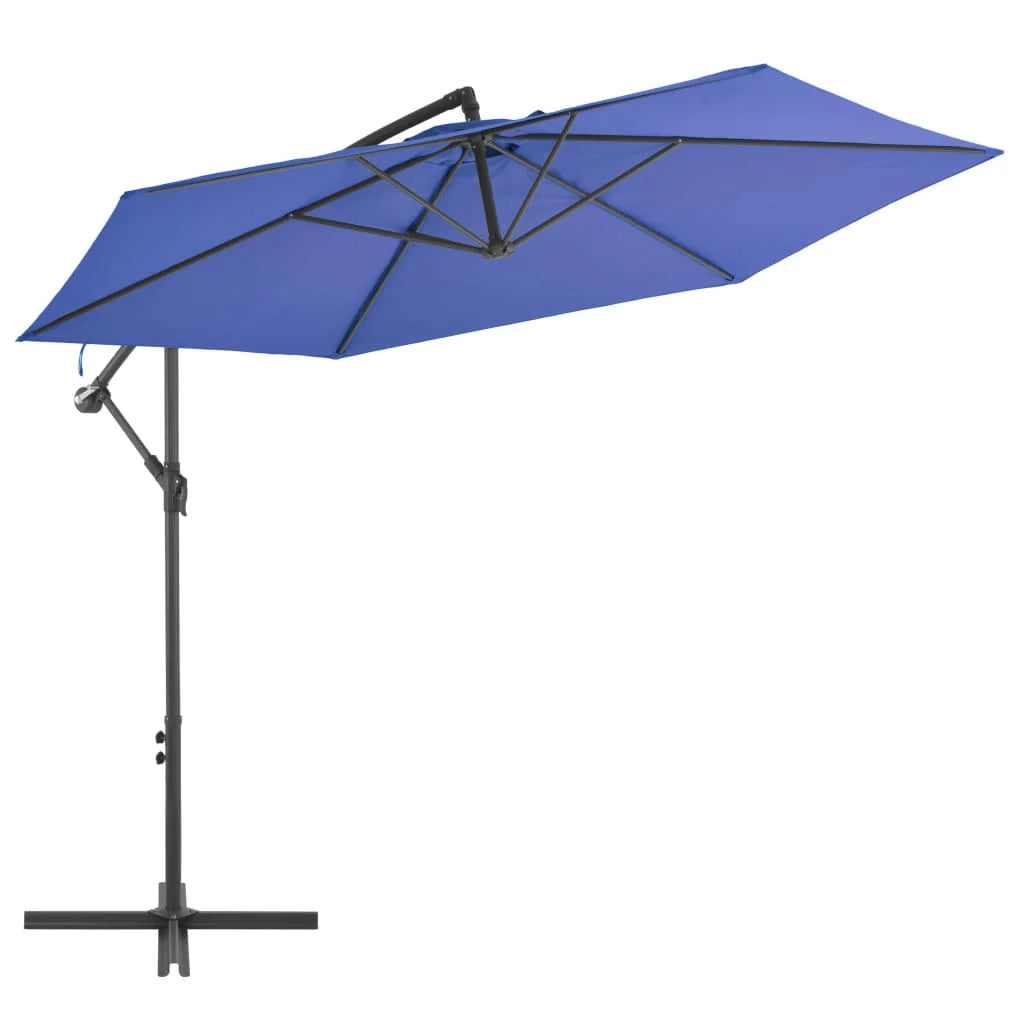 Ombrellone a braccio con palo in alluminio blu da 300 cm 02_0008479